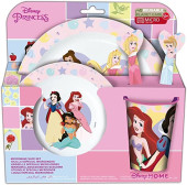 Conjunto Refeição Microondas 5 peças Princesas Disney