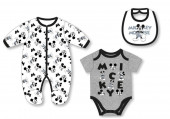 Conjunto Roupa Bebé Mickey Preto