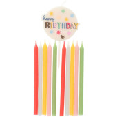 Conjunto Velas Happy Birthday Coloridas