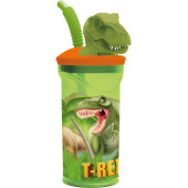 Copo 3D com palhinha Dino T-Rex