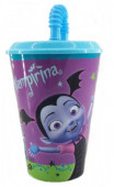 Copo c/ tampa palhinha Vampirina Disney 430ml