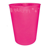 Copo Plástico Rosa Fluorescente 250ml