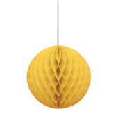 Decoração Bola Papel Amarelo 20cm