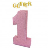 Decoração Mesa Glitter Rosa Número 1