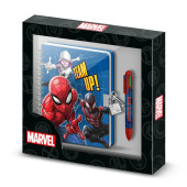 Diário A5 + Caneta 6 Cores Marvel Spiderman