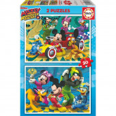 Educa - 2 Puzzles 20pcs Mickey Roadster Racers Disney