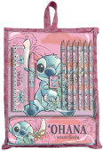 Estojo + Conjunto Papelaria Stitch Ohana