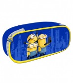 Estojo Escolar oval Minions Azul 3D