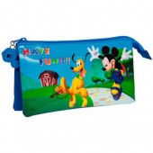 Estojo escolar triplo Mickey Mouse