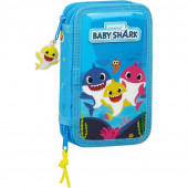 Estojo Plumier duplo 28 peças Baby Shark