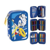 Estojo Plumier Triplo 44 Peças Sonic The Hedgehog