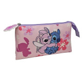 Estojo Triplo Angel & Stitch Love