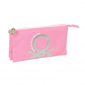 Estojo Triplo Benetton Flamingo Pink