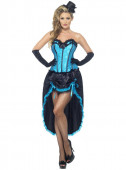 Fato Bailarina Burlesque Azul Mulher Adulto