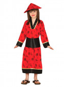 Fato Dama oriental vermelha para menina