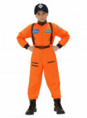 Fato de astronauta cor de laranja para menino