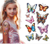 Folha de Tatuagens Temporárias de Borboletas Para Festivais