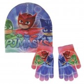 Gorro + luvas c/ glitter Pjmasks