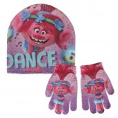 Gorro + luvas c/ glitter Trolls Poppy