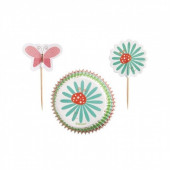 Kit Formas de Papel Cup Cake + Palito Jardim Wilton