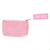 Mini Bolsa com Glitter Rosa