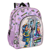 Mochila Escolar 38cm adap trolley Monster High Best Boos