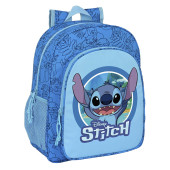 Mochila Escolar 38cm adap trolley Stitch Disney