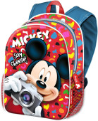 Mochila Escolar 40cm adap trolley Mickey Say Chesse