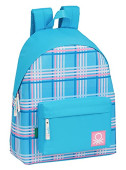 Mochila Escolar 42cm Benetton Tartan