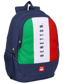 Mochila Escolar 44cm adap trolley Benetton Flag