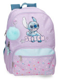 Mochila Escolar 44cm adap trolley Stitch Disney Lovely 2025