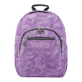 Mochila Escolar 44cm Totto Pink Camouflage