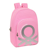 Mochila Escolar 46cm Benetton Flamingo Pink adap trolley