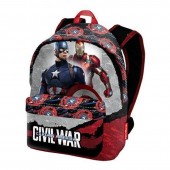 Mochila escolar bolsa frontal Marvel Capitão América Civil War Shield