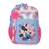 Mochila Escolar Disney Minnie Com Estampa de Flores 40cm