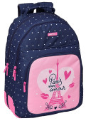 Mochila Escolar dupla 42cm adap trolley Paris Mon Amour