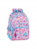 Mochila Escolar dupla 42cm adap trolley VMB Corazones