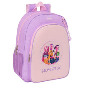 Mochila Escolar Huntrix Kpop Demon Hunters Lilás 42cm