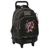 Mochila Escolar Trolley Kpop Demon Hunters Preta 45cm Mochila Escolar Trolley Kpop Demon Hunters Preta 45cm