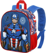 Mochila Pré Escolar 31cm Capitão América Avengers First 3D