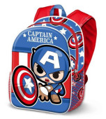 Mochila Pré Escolar 31cm Capitão América Avengers Let´s Go 3D