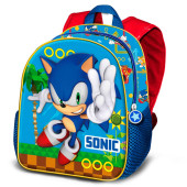 Mochila Pré Escolar 31cm Sonic Faster 3D