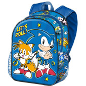 Mochila Pré Escolar 31cm Sonic Let´s Roll 3D