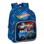 Mochila Pré Escolar 33cm adap trolley Hot Wheels Race Team