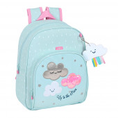 Mochila Pré Escolar 34cm adap trolley Glowlab Nuvem