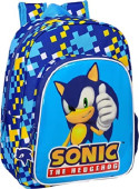 Mochila Pré Escolar 34cm adap trolley Sonic Speed