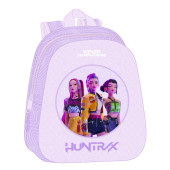 Mochila Pré-Escolar 3D Huntrix Kpop Demon Hunters Lilás 33cm