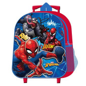 Mochila Pré-Escolar Infantil Spiderman c/ Trolley Vermelho 31cm