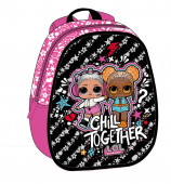 Mochila Pré Escolar LOL Surprise 3D Chill Together 32cm