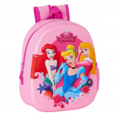 Mochila Pré Escolar Princesas 3D 33cm adap trolley